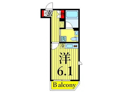LAUREL梅田(ワンルーム/1階)の間取り写真