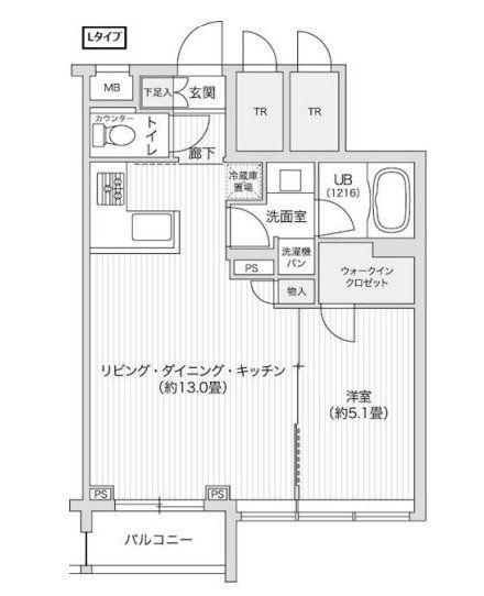 レジディア笹塚2(1LDK/2階)の間取り写真