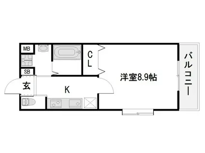 リーブルーRIVREー(1K/1階)の間取り写真