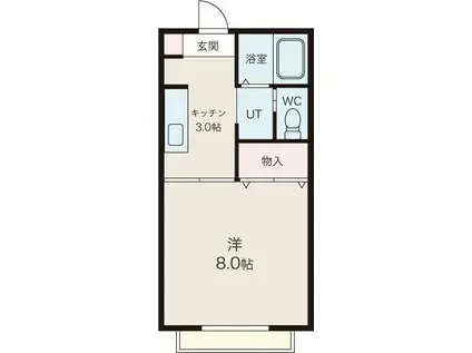 タウンコートA(1K/2階)の間取り写真