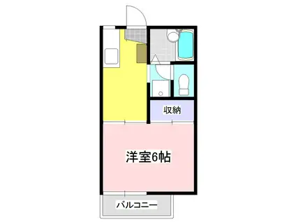 サンオーフラットV(1K/2階)の間取り写真