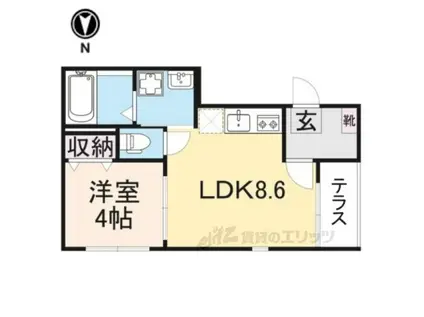 カーサ アリビオ(1LDK/1階)の間取り写真