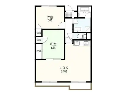 ガーデンプレイス高崎(2LDK/3階)の間取り写真