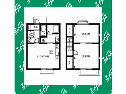 ルーラルC(2LDK/1階)の間取り写真