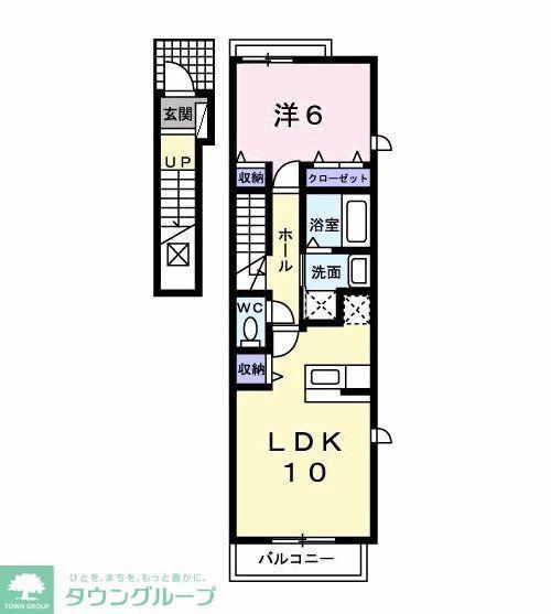 シルフィード ティアラ(1LDK/2階)の間取り写真