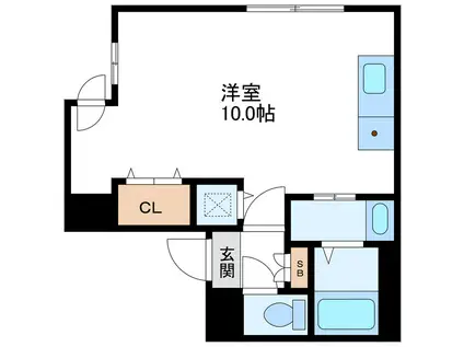 13・3APARTMENT 13・3アパートメント(ワンルーム/3階)の間取り写真