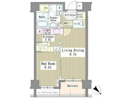 リベルテ月島(1LDK/5階)の間取り写真