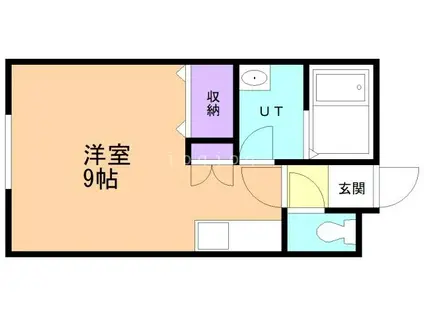 コーポ・アイルⅡ(ワンルーム/1階)の間取り写真