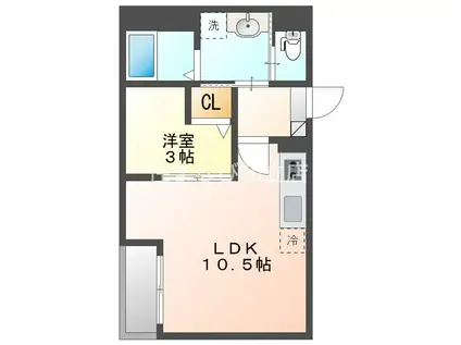 JACK KAMISHIGEHARAI(1LDK/1階)の間取り写真