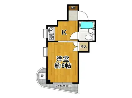 グレース泉尾(1K/5階)の間取り写真