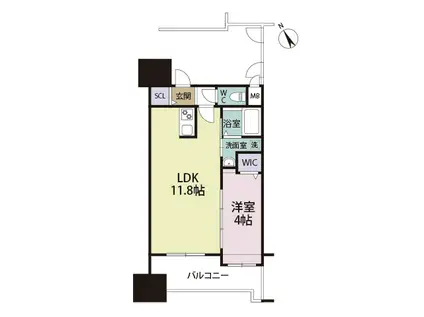 アポロ久留米東町(1LDK/10階)の間取り写真