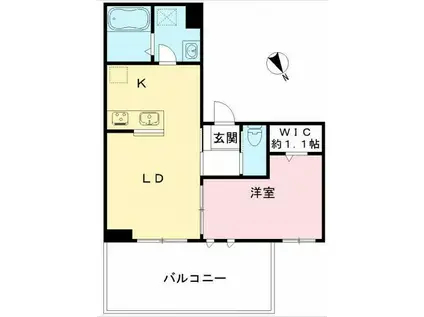 ルリエ目黒中央町(1LDK/3階)の間取り写真