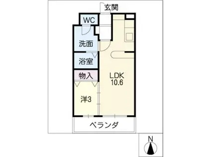 メイツ横谷(1LDK/3階)の間取り写真