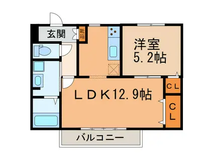 エトワール(1LDK/1階)の間取り写真