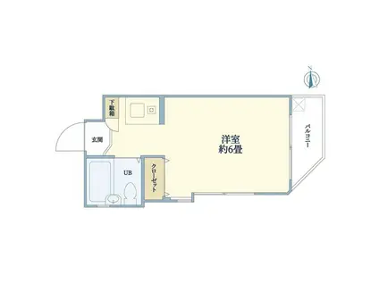 ソフィーナ戸越(ワンルーム/2階)の間取り写真