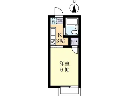 コーポ久保ヶ丘(1K/2階)の間取り写真