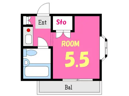 セイコーハイツ(1K/2階)の間取り写真