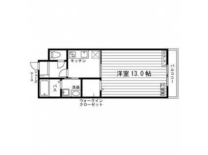 アルソ矢幅2(1K/2階)の間取り写真