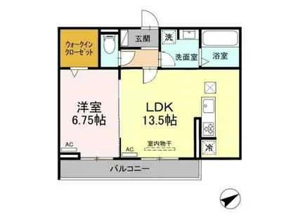 LA FELICE(1LDK/1階)の間取り写真