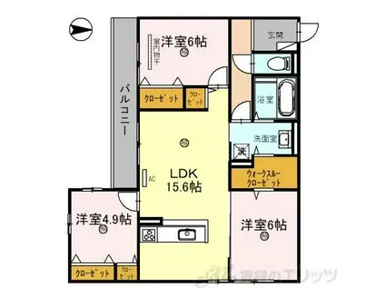 BIVIO(3LDK/3階)の間取り写真