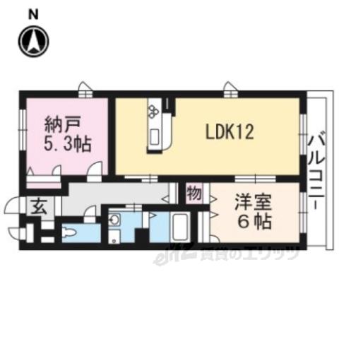 シャーメゾン修学院(2LDK/1階)の間取り写真