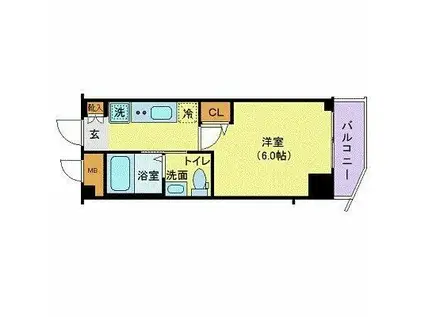 SS.ADVANCE横濱阪東橋EX(1K/5階)の間取り写真