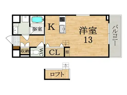 リーガパレス(ワンルーム/2階)の間取り写真