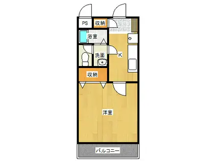 クレセントハイム(1K/2階)の間取り写真