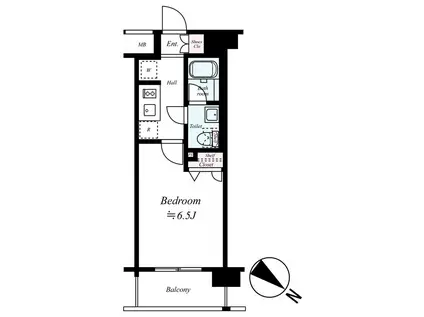 プレール・ドゥーク東京CANAL(1K/4階)の間取り写真
