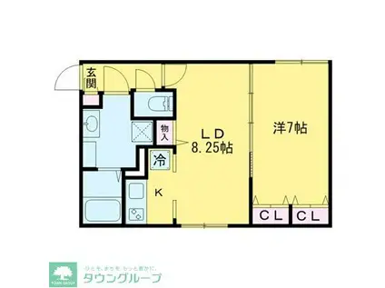 ブランシェ桜新町II(1LDK/3階)の間取り写真