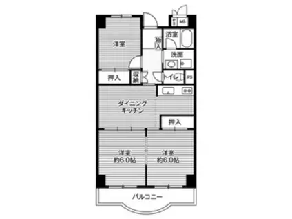 ビレッジハウス芝浦タワー 1号棟(3DK/6階)の間取り写真