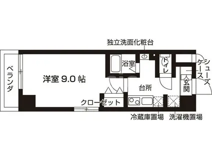 パレステイ別院(1K/6階)の間取り写真
