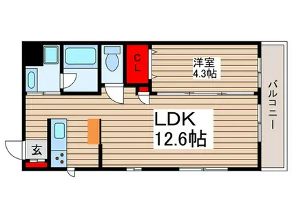 クオリティハイツ二和向台(1LDK/1階)の間取り写真