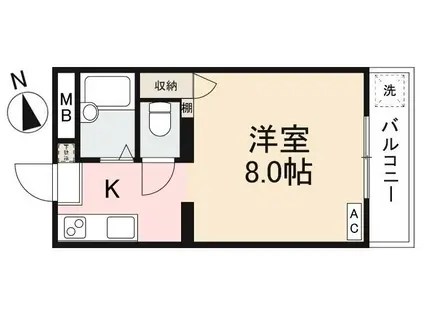 ドルフ5(1K/1階)の間取り写真