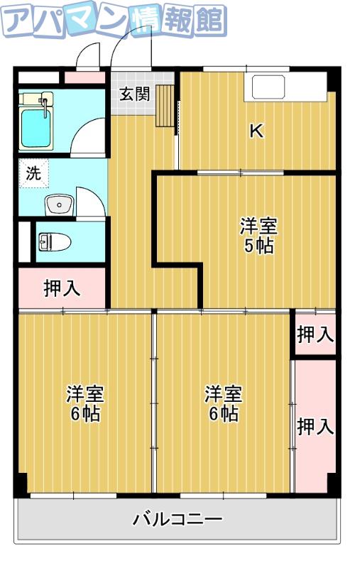 第三南風荘(3K/3階)の間取り写真