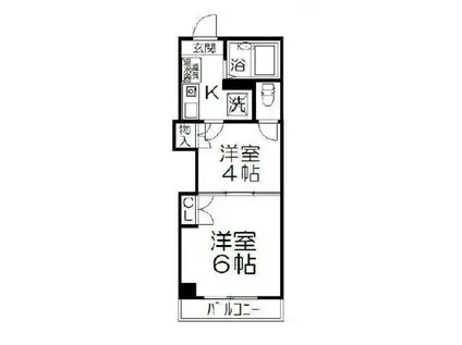 レジデンスカープ大宮(2K/2階)の間取り写真