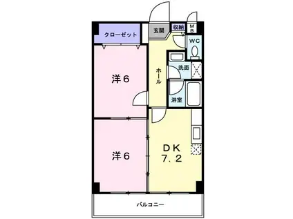 ソフィア21(2DK/1階)の間取り写真