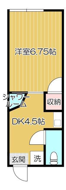 あさひ荘(1DK/2階)の間取り写真