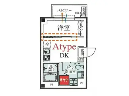 BCASA ASAKUSA IMADO(1DK/1階)の間取り写真