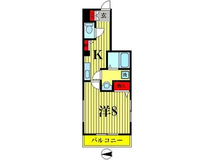 フォレストバレー(1K/2階)の間取り写真