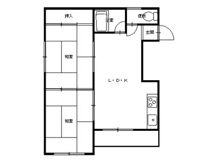 久保田CASA(2LDK/2階)の間取り写真