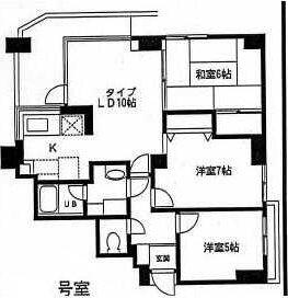 ロワール末長台(3LDK/5階)の間取り写真