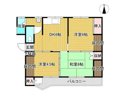 ヒロコーポ(3DK/3階)の間取り写真