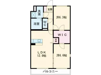 グランフォレストG(2LDK/2階)の間取り写真