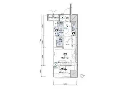 メインステージ江戸川橋III(1K/3階)の間取り写真