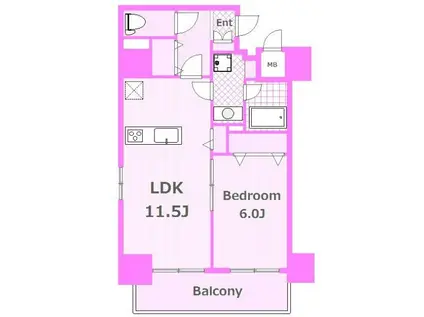 ラフィーエ横浜(1LDK/7階)の間取り写真
