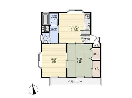 セルナクレスト(2DK/2階)の間取り写真