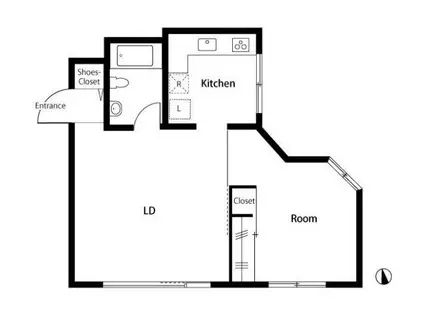 BLOCKS COURT(1LDK/1階)の間取り写真