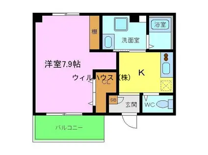 ADATTO(1K/3階)の間取り写真