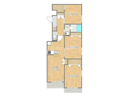 南葛西2丁目メゾン(3LDK/3階)の間取り写真
